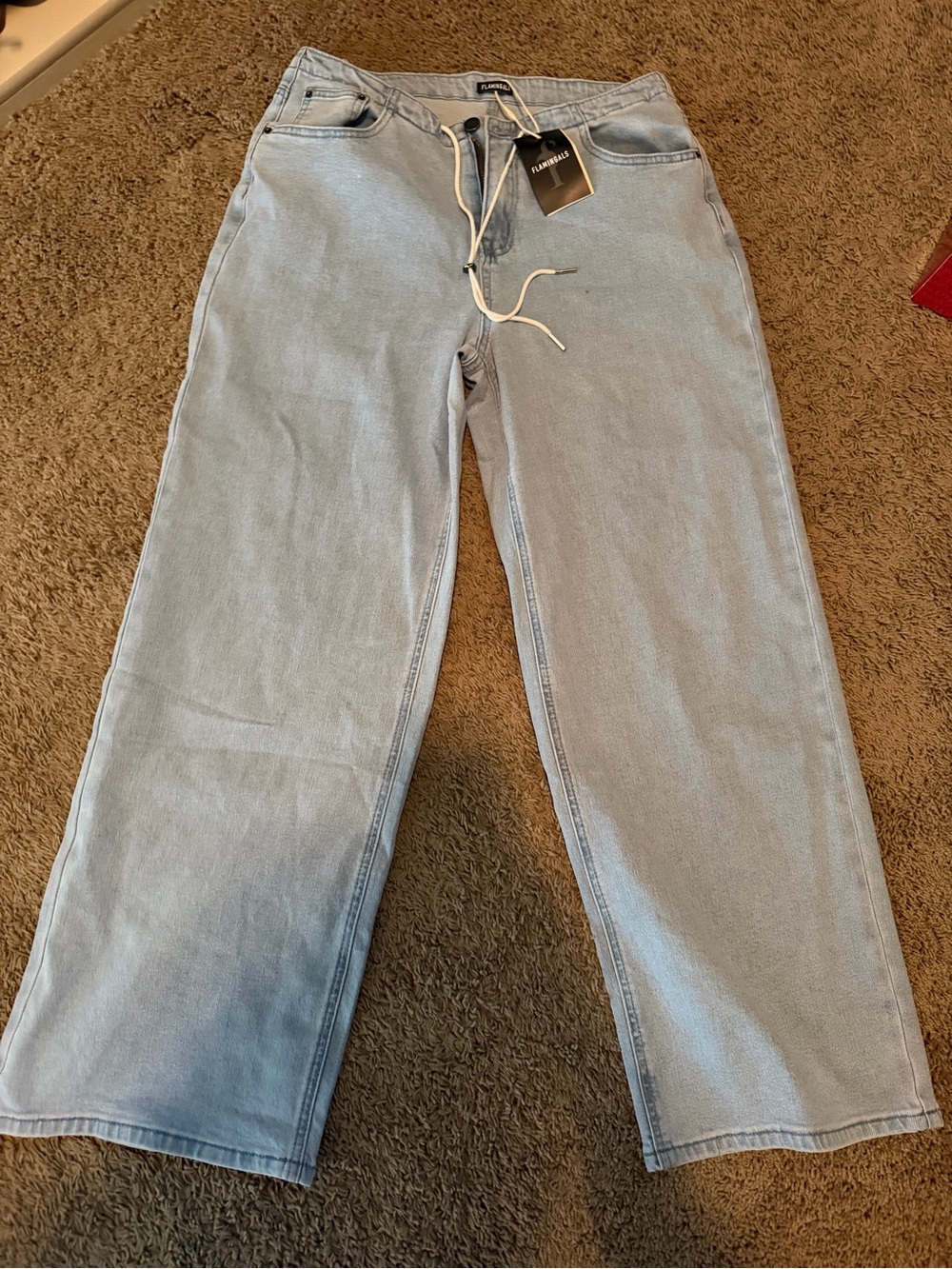 Light Wash Wide-Leg Jeans for Women - Casual Flare Style
